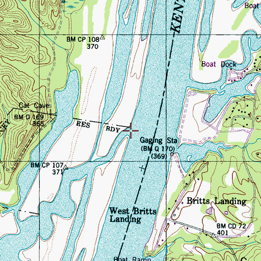 Topographic Map of Hog Creek, TN