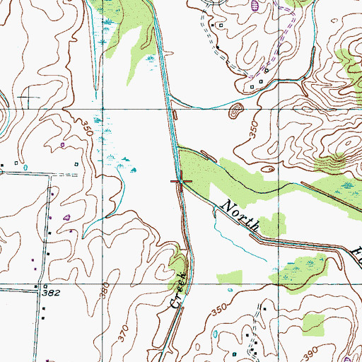 Topographic Map of Hog Creek, TN