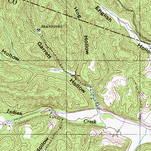 Topographic Map of Hog Hollow, TN