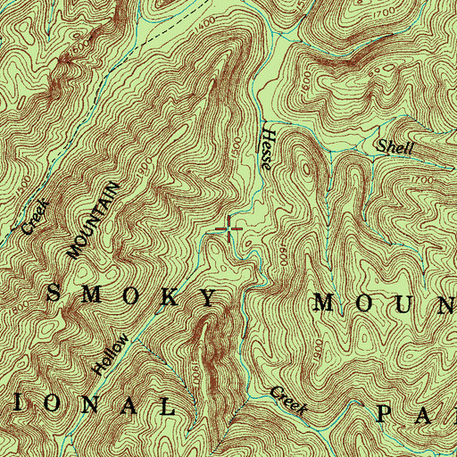 Topographic Map of Hogan Hollow, TN