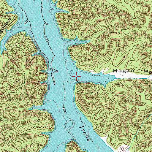 Topographic Map of Hogan Hollow, TN