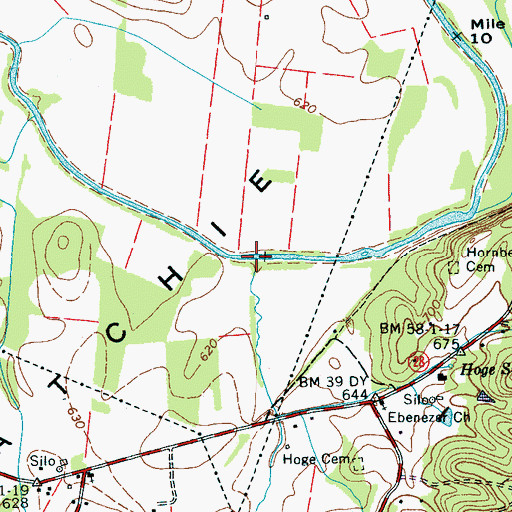Topographic Map of Hoge Branch, TN
