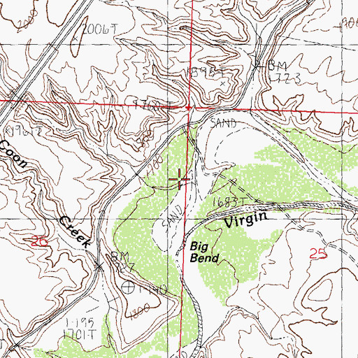 Topographic Map of Big Bend Wash, AZ