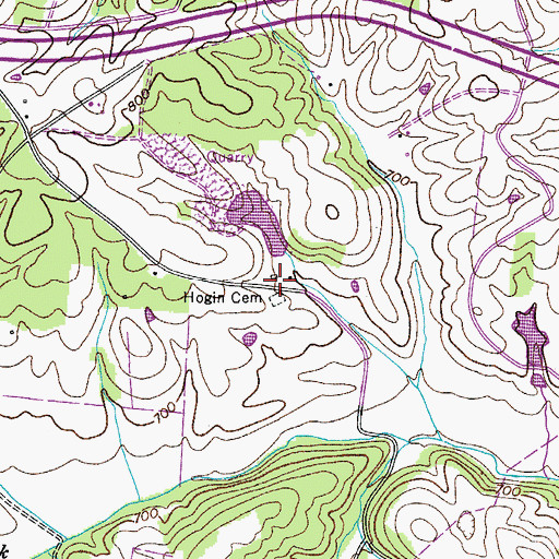 Topographic Map of Hogin Cemetery, TN