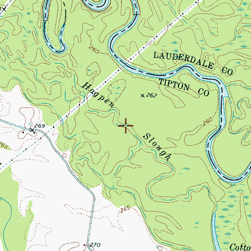 Topographic Map of Hogpen Slough, TN