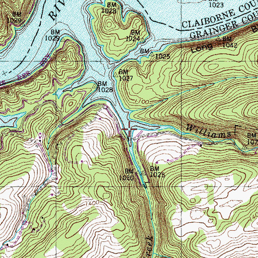 Topographic Map of Hogskin Creek, TN