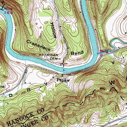 Topographic Map of Hogtrough Hollow, TN