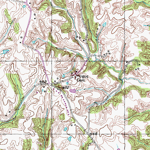 Topographic Map of Hogue Cemetery, TN
