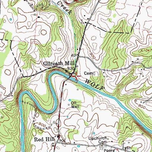 Topographic Map of Holbert Creek, TN