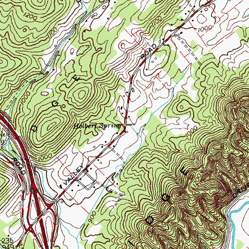 Topographic Map of Holbert Spring, TN