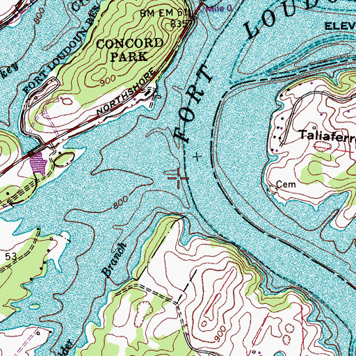Topographic Map of Holder Branch, TN