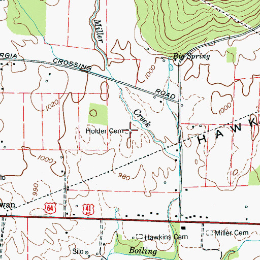 Topographic Map of Holder Cemetery, TN