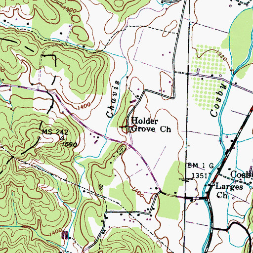 Topographic Map of Holder Grove Church, TN