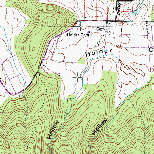 Topographic Map of Holder Hollow, TN