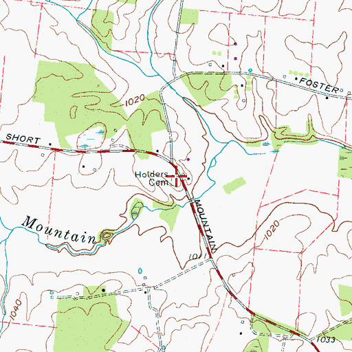 Topographic Map of Holders Cemetery, TN