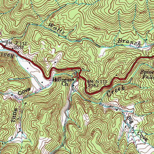 Topographic Map of Holiness Church, TN