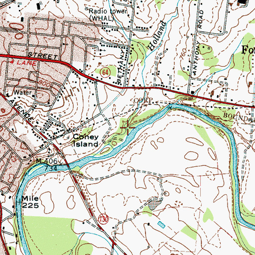 Topographic Map of Holland Branch, TN