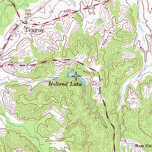 Topographic Map of Holland Lake, TN