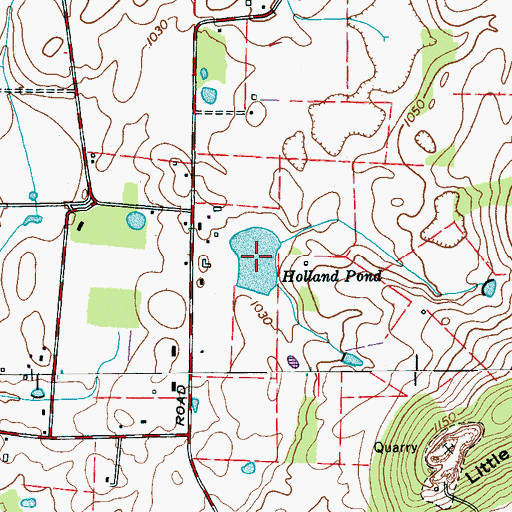 Topographic Map of Holland Pond, TN