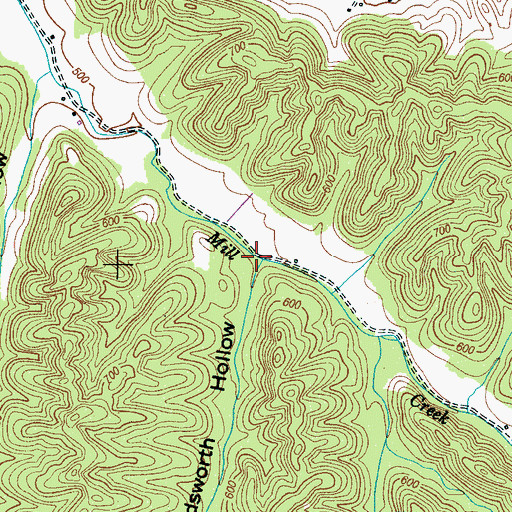 Topographic Map of Hollandsworth Hollow, TN