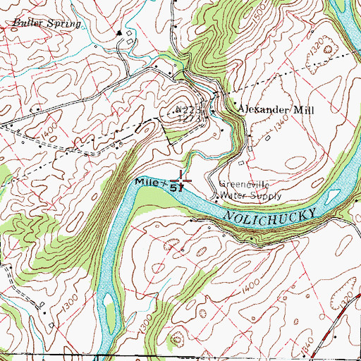 Topographic Map of Holley Creek, TN