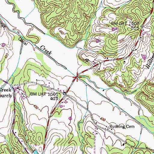 Topographic Map of Hollingsworth Branch, TN