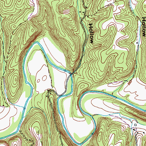 Topographic Map of Hollis Hollow, TN
