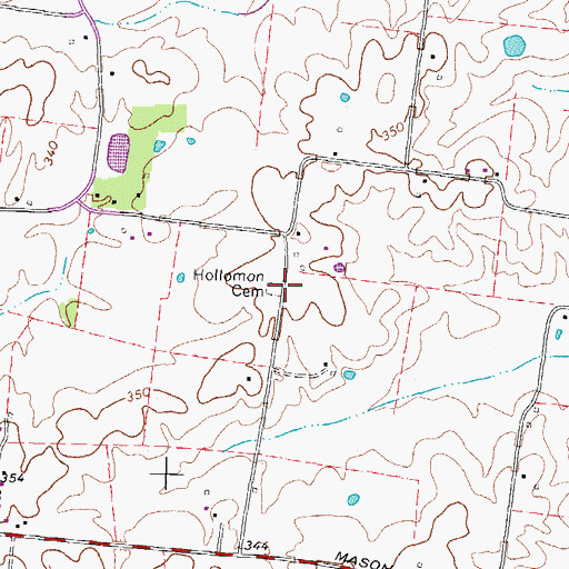 Topographic Map of Hollomon Cemetery, TN