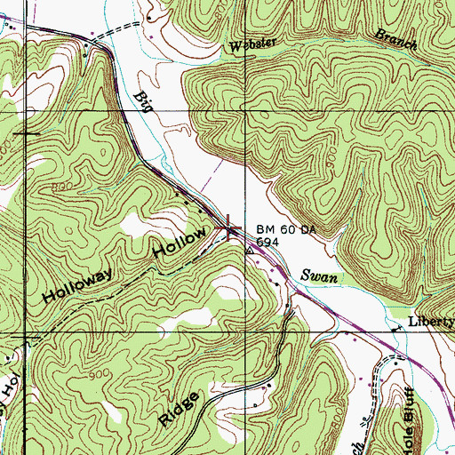 Topographic Map of Holloway Hollow, TN