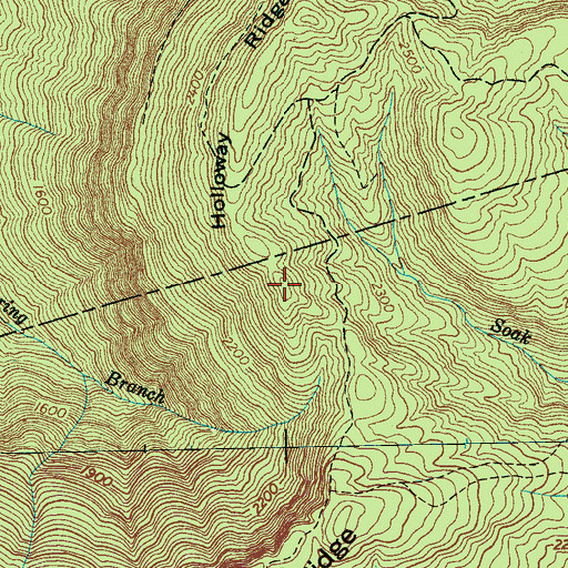 Topographic Map of Holloway Ridge, TN