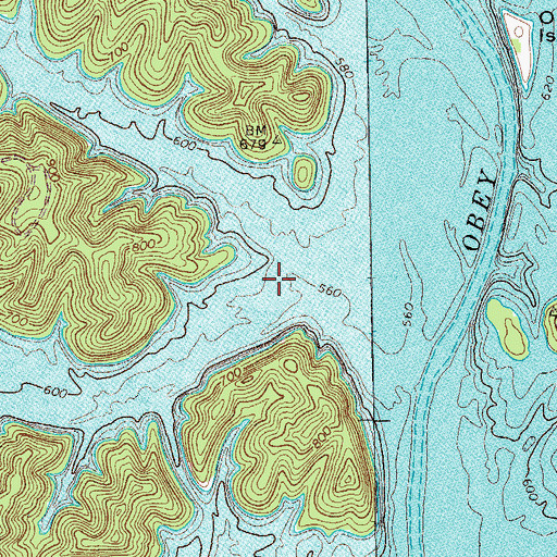 Topographic Map of Holly Creek, TN