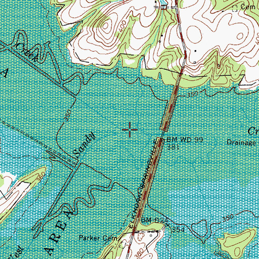 Topographic Map of Holly Fork Creek, TN