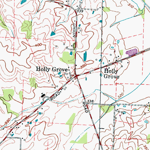 Topographic Map of Holly Grove, TN