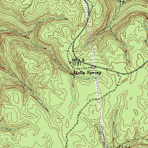 Topographic Map of Holly Spring, TN