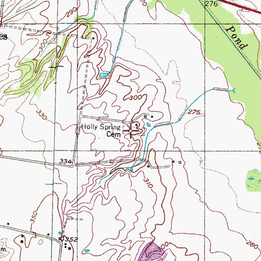 Topographic Map of Holly Spring Cemetery, TN
