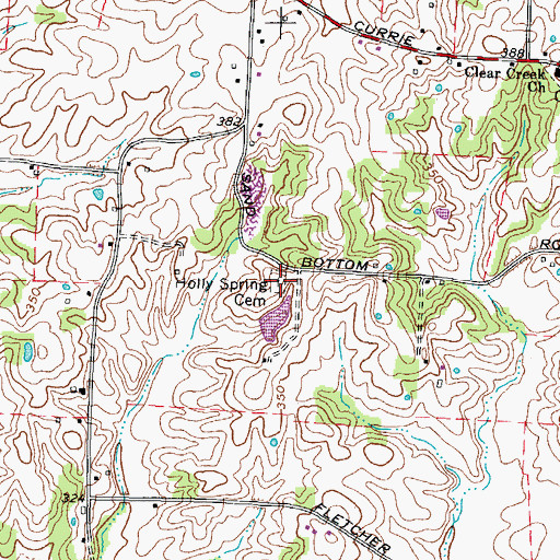 Topographic Map of Holly Spring Cemetery, TN