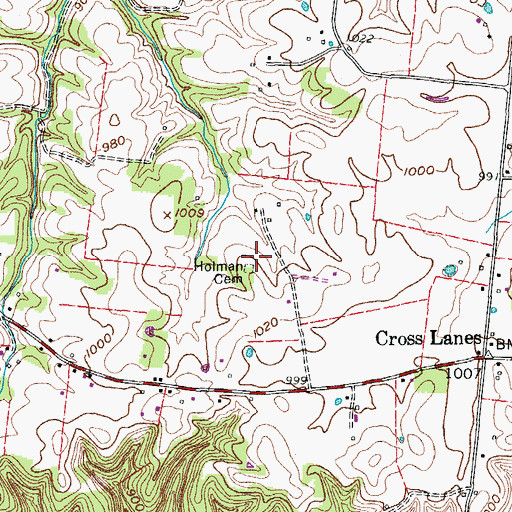 Topographic Map of Holman Cemetery, TN