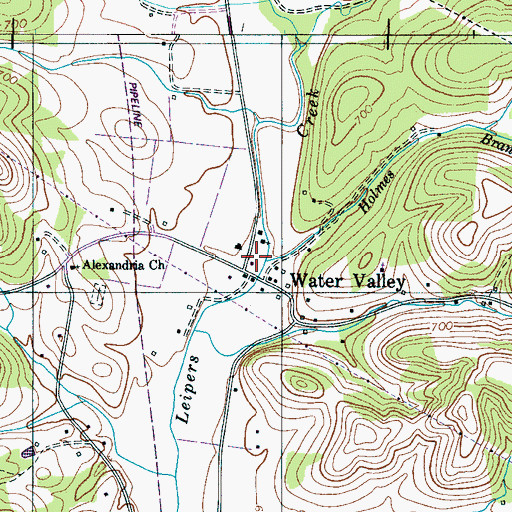 Topographic Map of Holmes Branch, TN