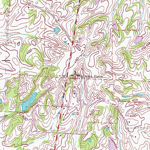 Topographic Map of Holmes Cemetery, TN