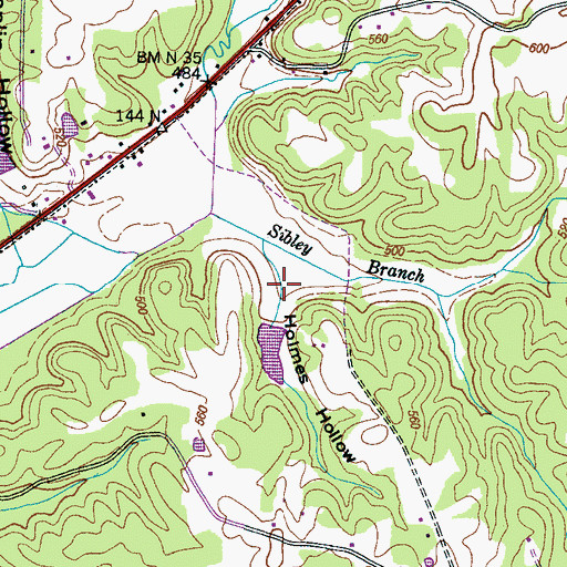 Topographic Map of Holmes Hollow, TN