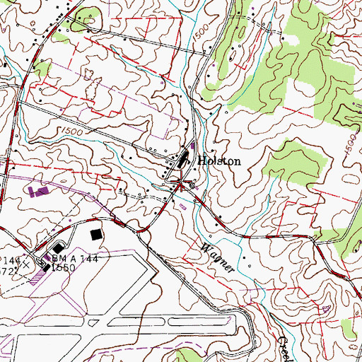 Topographic Map of Holston, TN