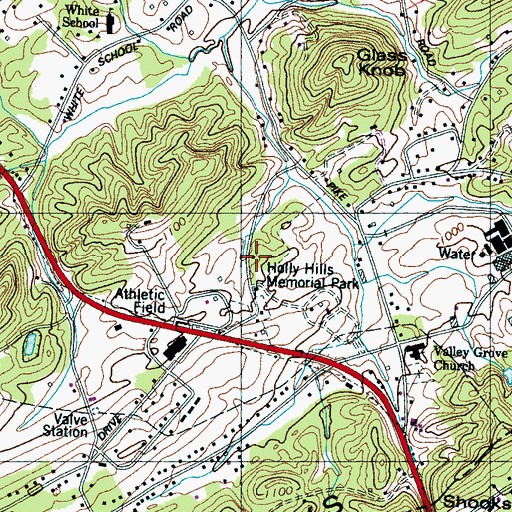 Topographic Map of Holly Hills Memorial Park, TN
