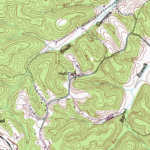 Topographic Map of Holt Cemetery, TN
