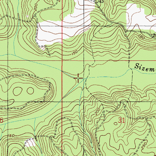 Topographic Map of Wet Weather Creek, AL