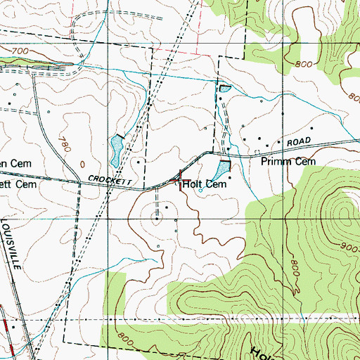 Topographic Map of Holt Cemetery, TN