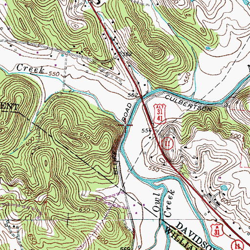 Topographic Map of Holt Creek, TN