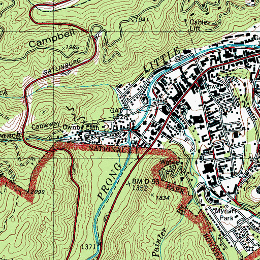 Topographic Map of Holy Branch, TN