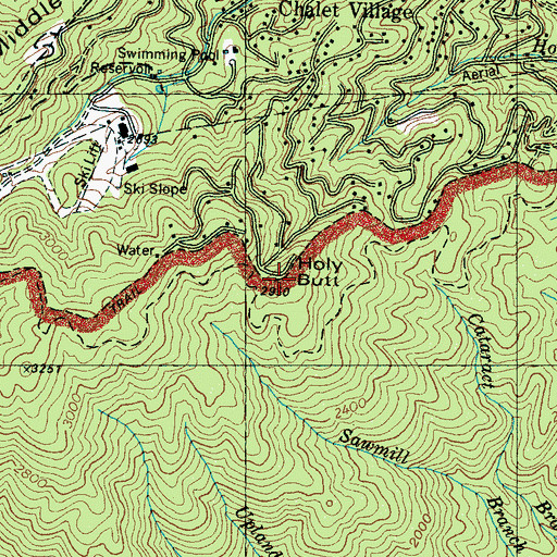 Topographic Map of Holy Butt, TN