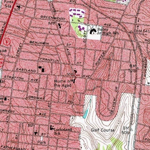 Topographic Map of Home of the Aged, TN