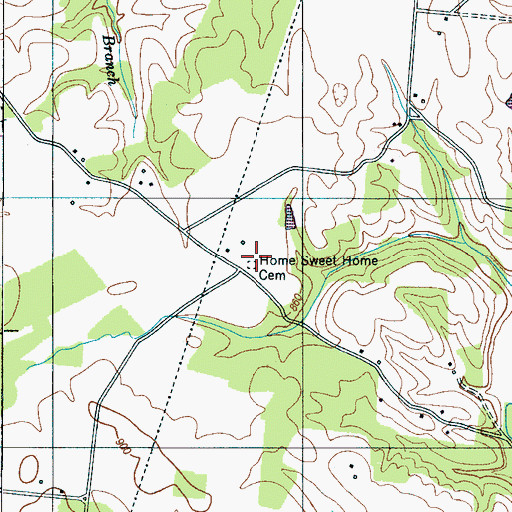 Topographic Map of Home Sweet Home Cemetery, TN